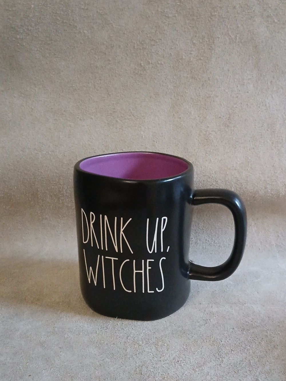 Rae Dunn Black and Purple DRINK UP WITCHES Ceramic Mug NEW